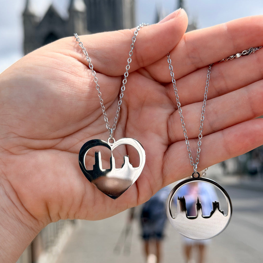 Circle Skyline Necklace Silver