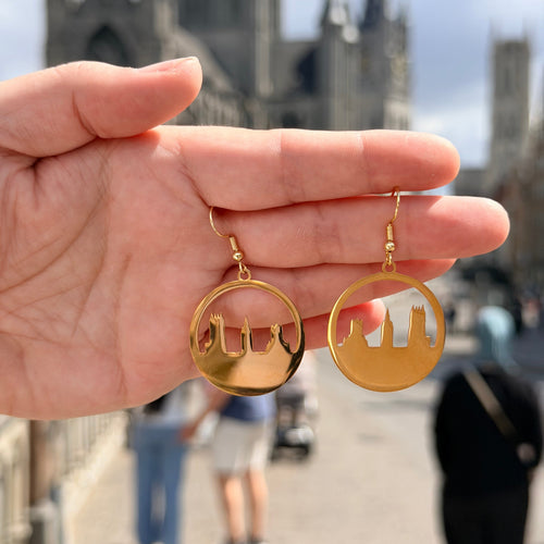 Circle Skyline Earrings Gold