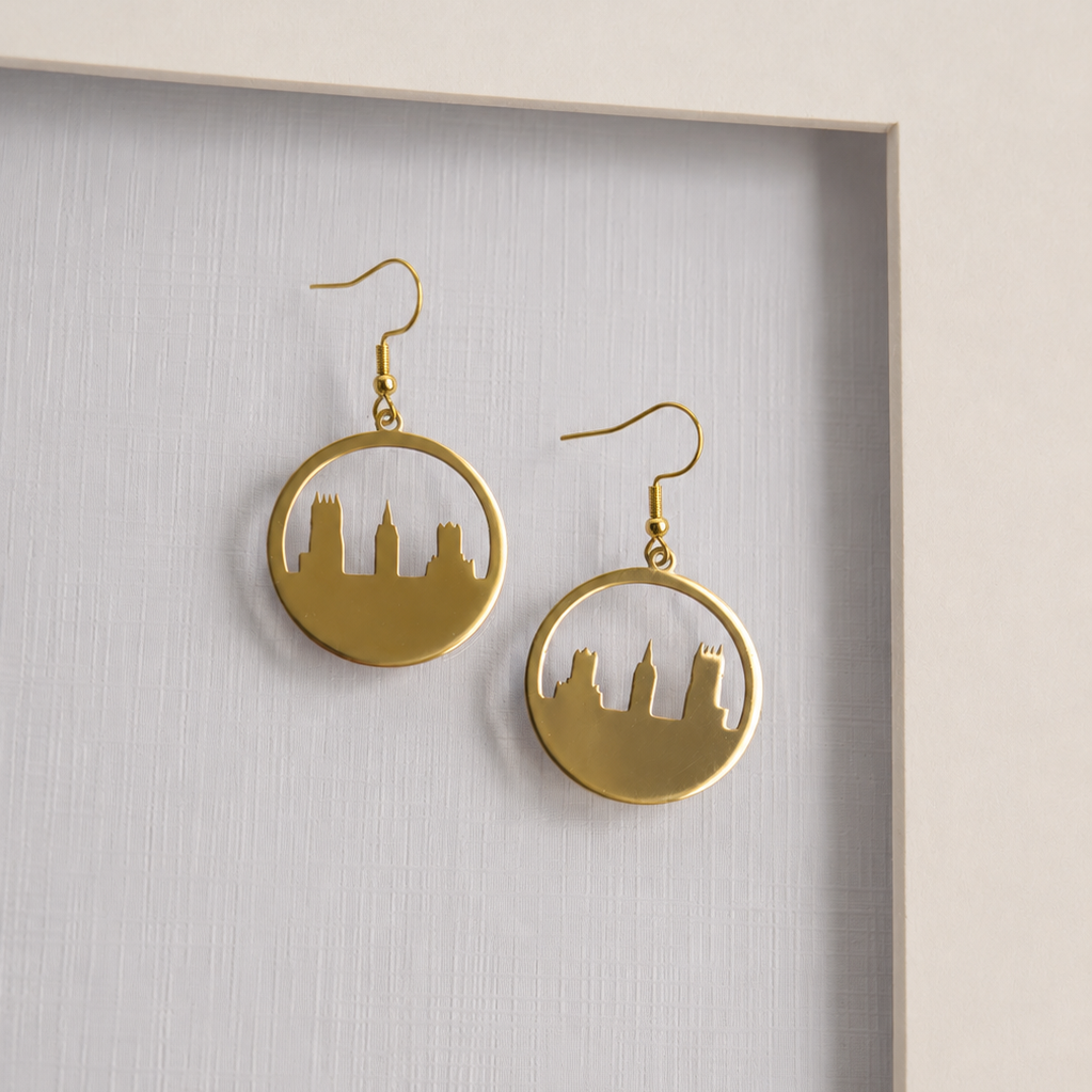 Circle Skyline Earrings Gold