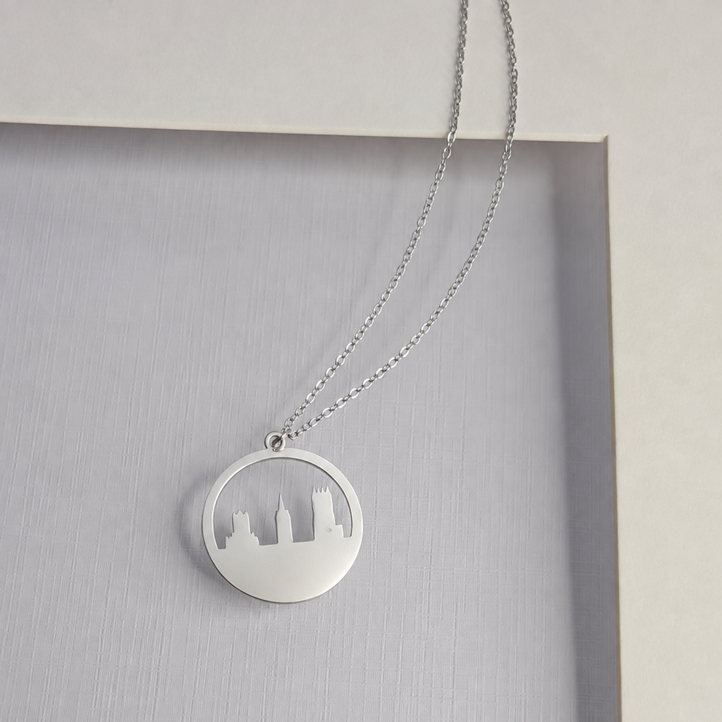 Circle Skyline Necklace Silver