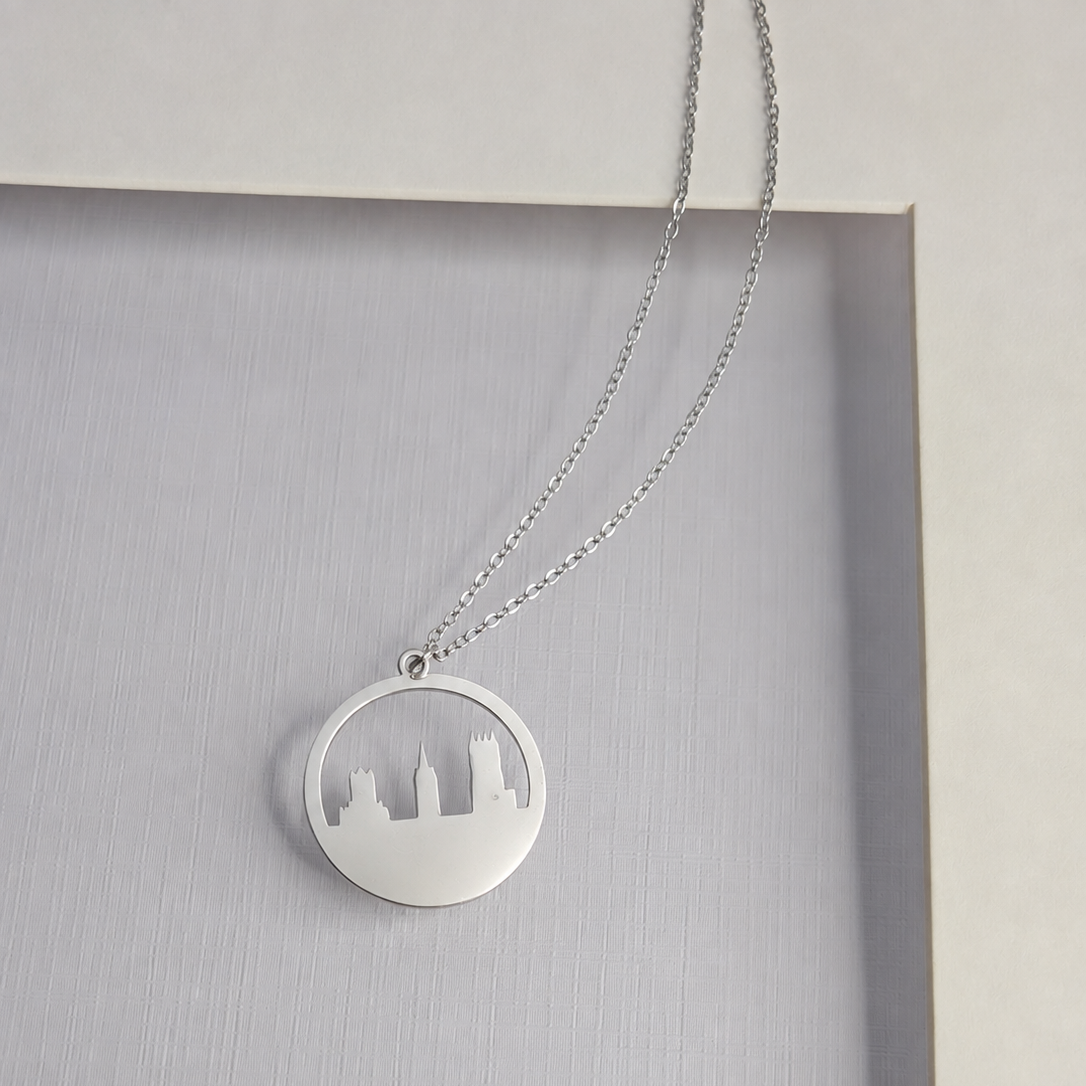 Circle Skyline Necklace Silver