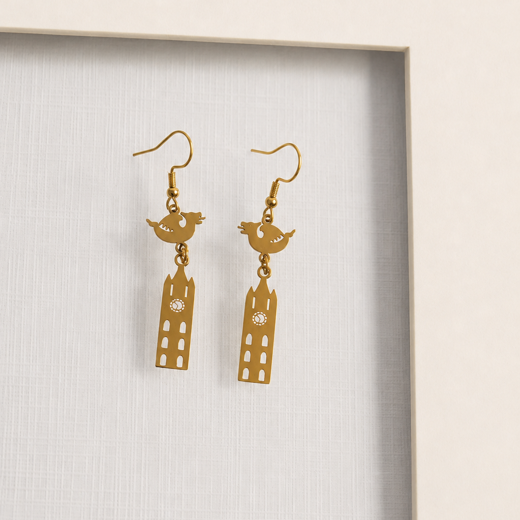 Dragon in the Belfort Earrings Gold